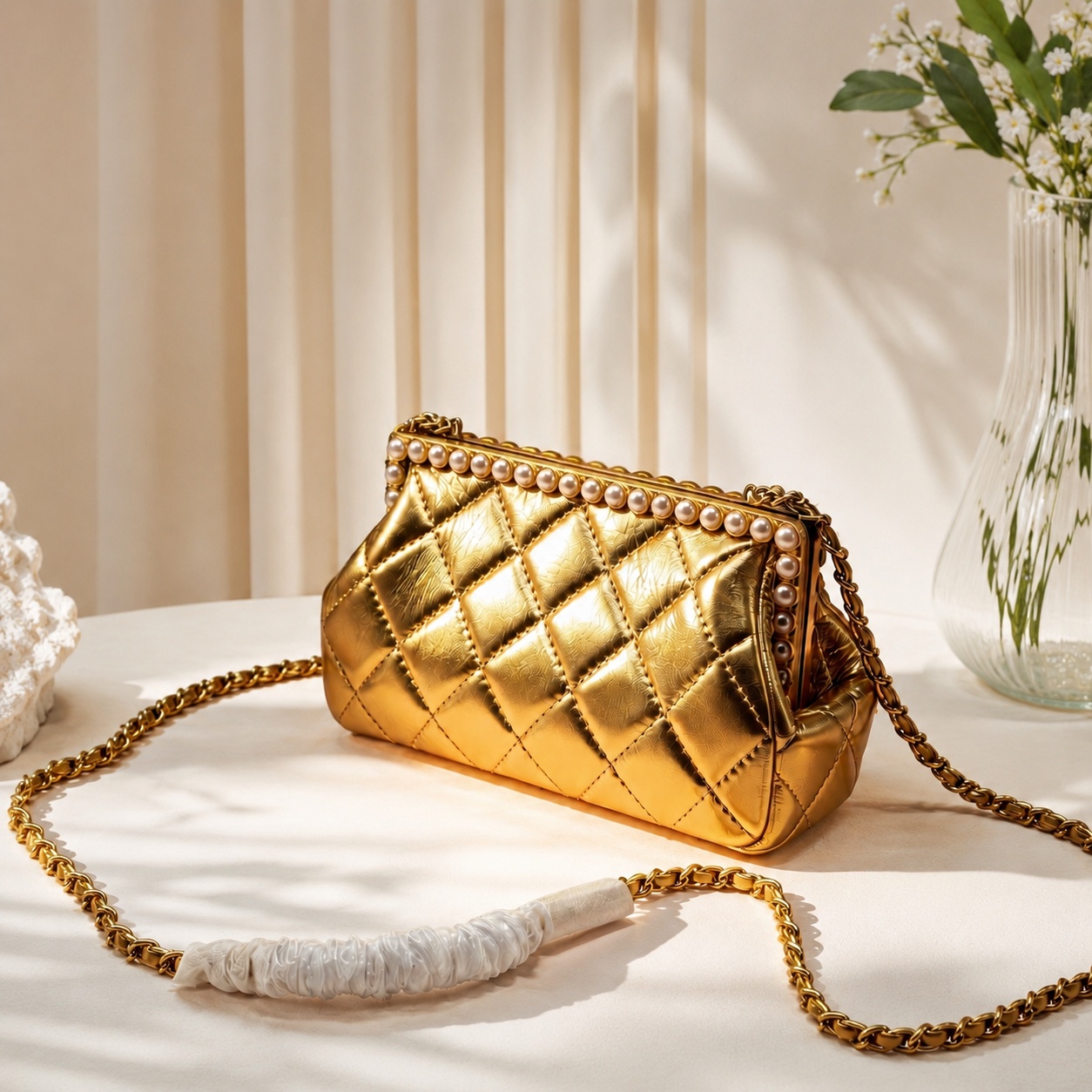 Chain Crossbody Quilted - Tas Tangan Wanita Nobox Swipedown Tas