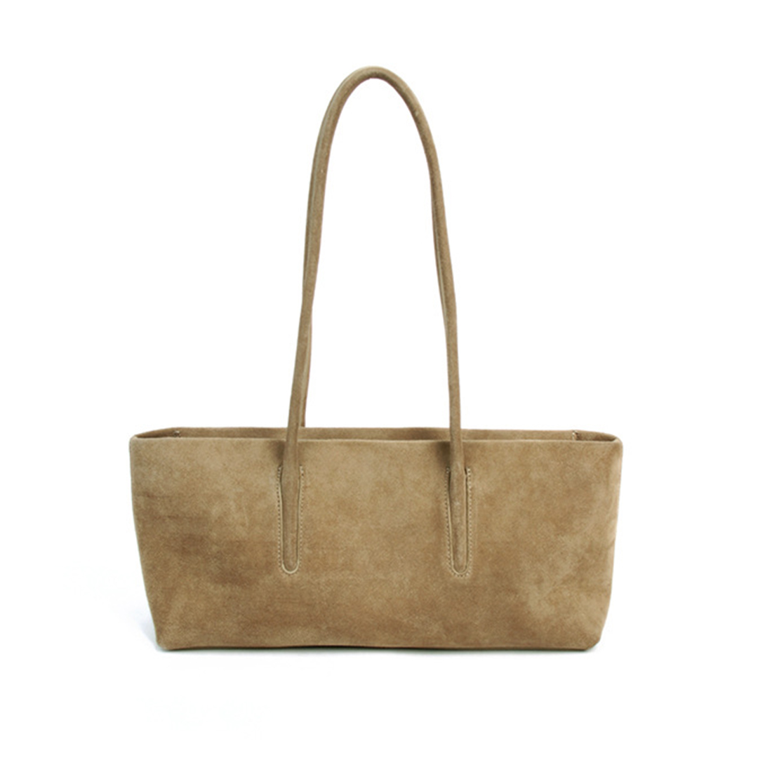 Structured Handbag Top Handle - Tas Tote Kulit Suede Asli Mendy
