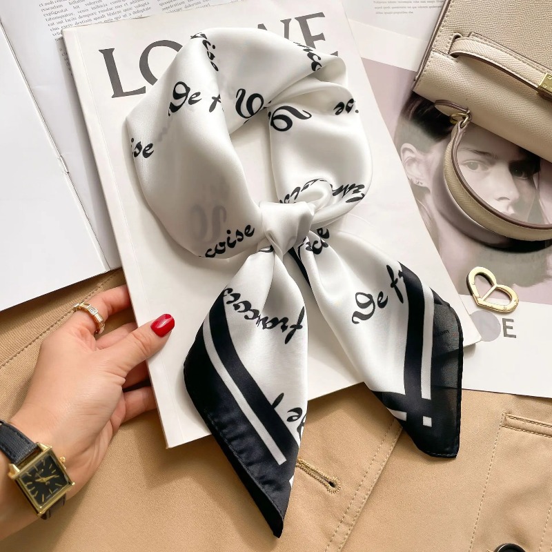 Luxury Bags Expensive - Syal Persegi Satin Sutra Mewah Wanita