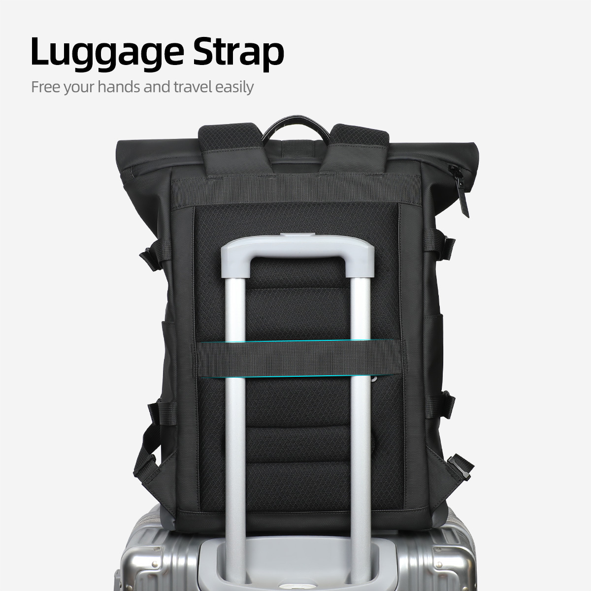 HK Ransel Roll-Top Tahan Air u - Structured Handbag Top Handle ulasan dan harga