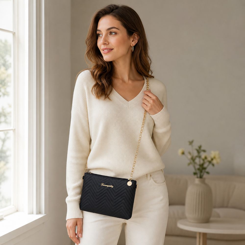 Tas Selempang Wanita Kulit PU  - Chain Crossbody Quilted ulasan dan harga