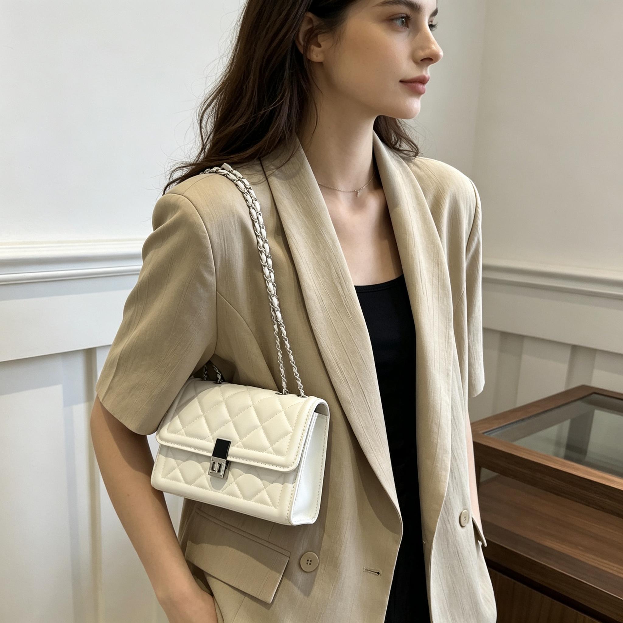 Tas Selempang Rantai Berdesain - Chain Crossbody Quilted ulasan dan harga