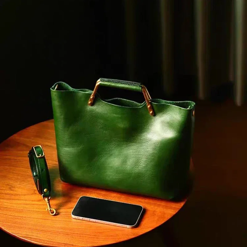 Tas Tote Kulit Lembut Untuk Wa - Structured Handbag Top Handle ulasan dan harga