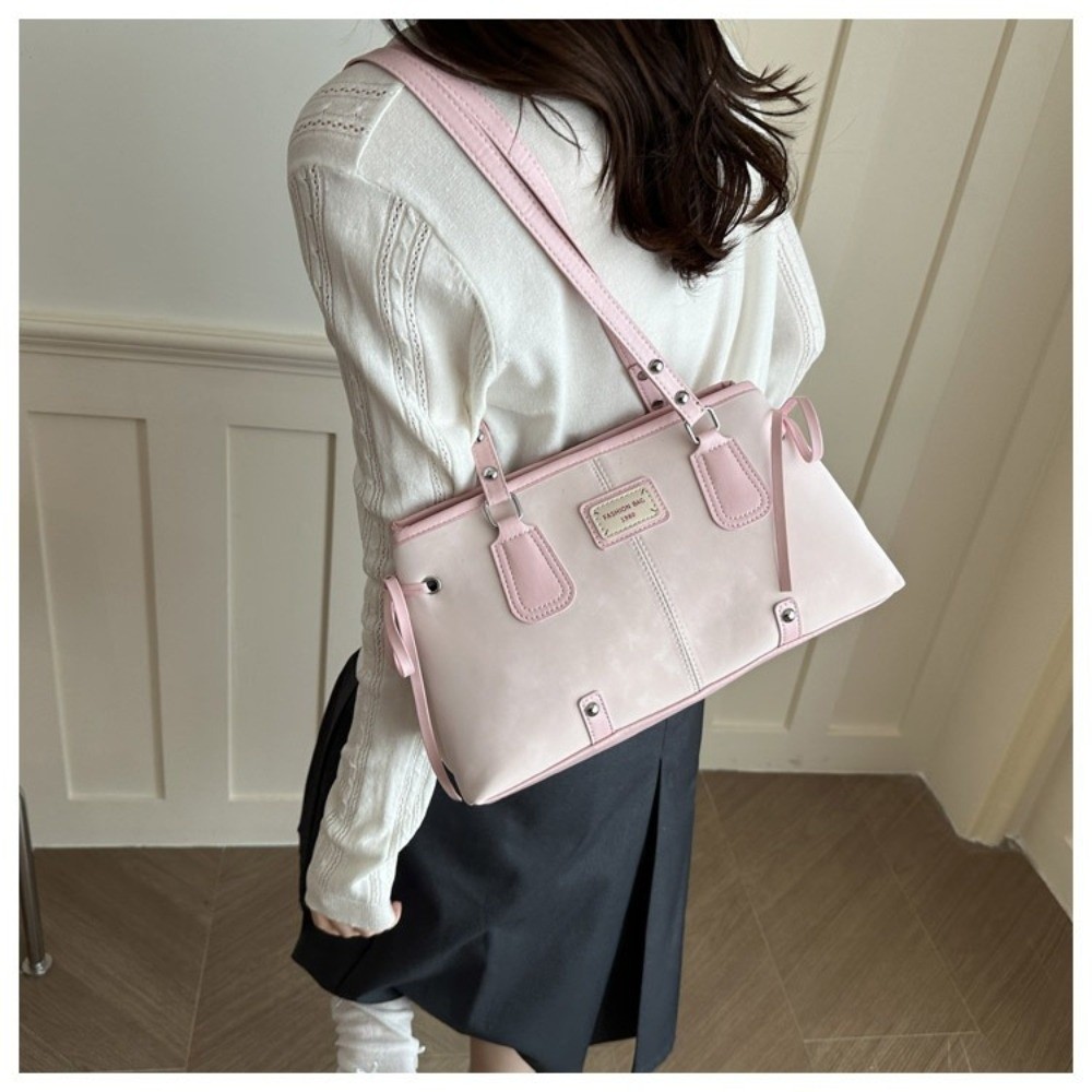 Tas Tote Minimalis Kulit Imita - Structured Handbag Top Handle ulasan dan harga