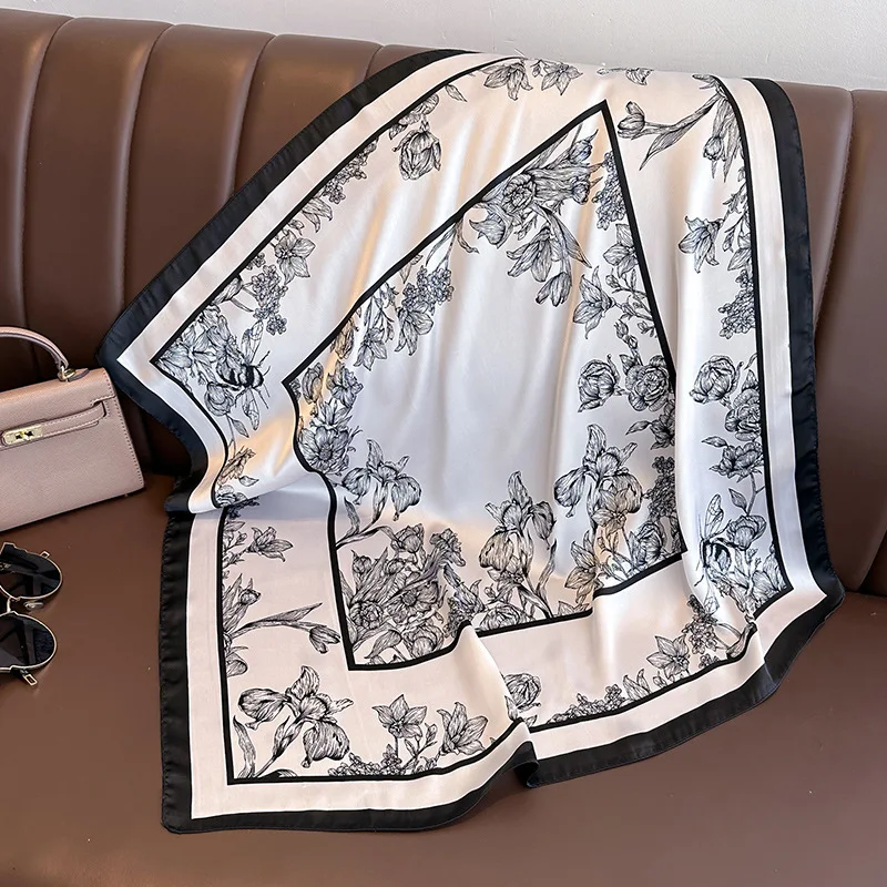 70*70cm mewah motif bunga syal - Luxury Bags Expensive ulasan dan harga