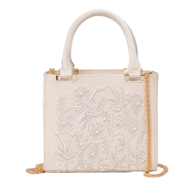 Tas Tangan Mutiara Bordir Vint - Structured Handbag Top Handle ulasan dan harga